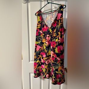 Land’s End Floral Sleeveless Coverup Dress XL